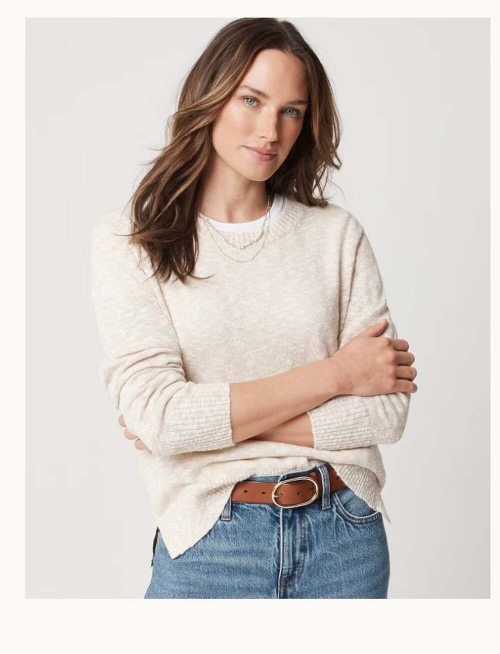 J.Crew Crewneck Sweater - Heather Sand Size Small
